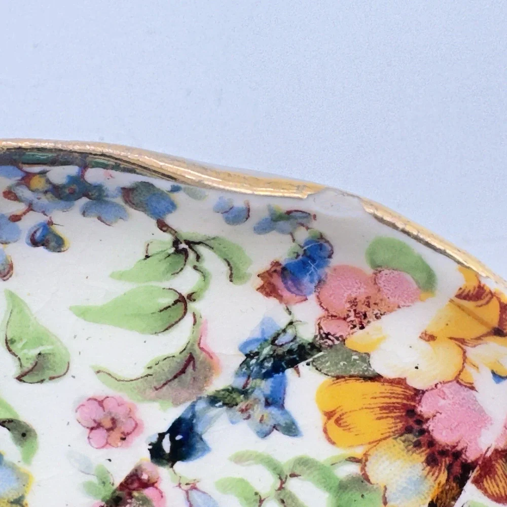 Vintage Chintz Windsor E & R Erphila 4 Section Serving Dish Czechoslovakia
